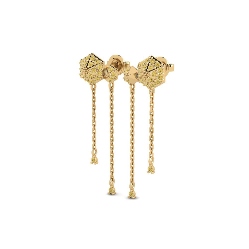 Gele Diamant Dames Oorbellen Senohe