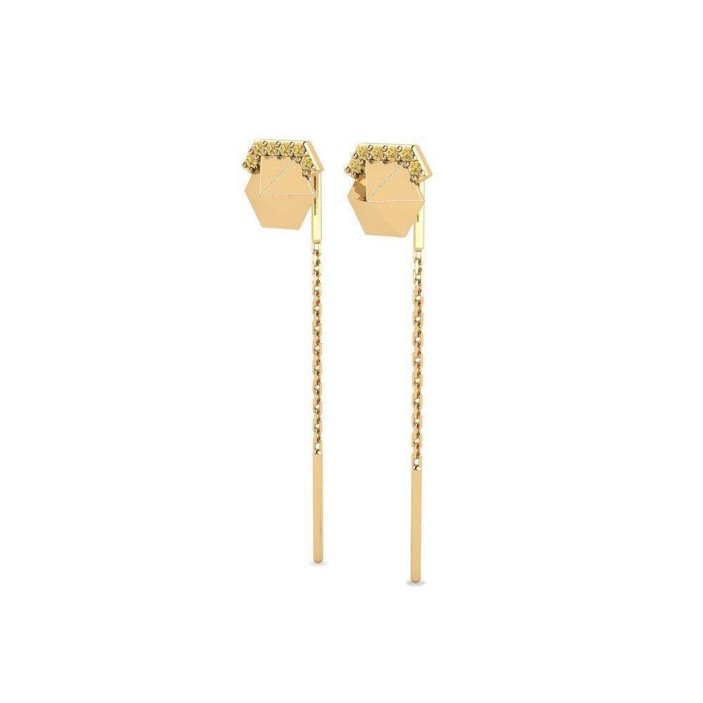 Gele Diamant Dames Oorbellen Tovake