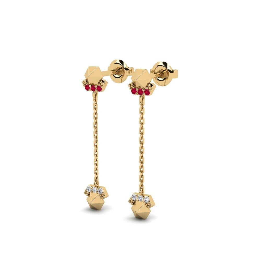 Rubis Boucle d'oreille femme Waarzeggen