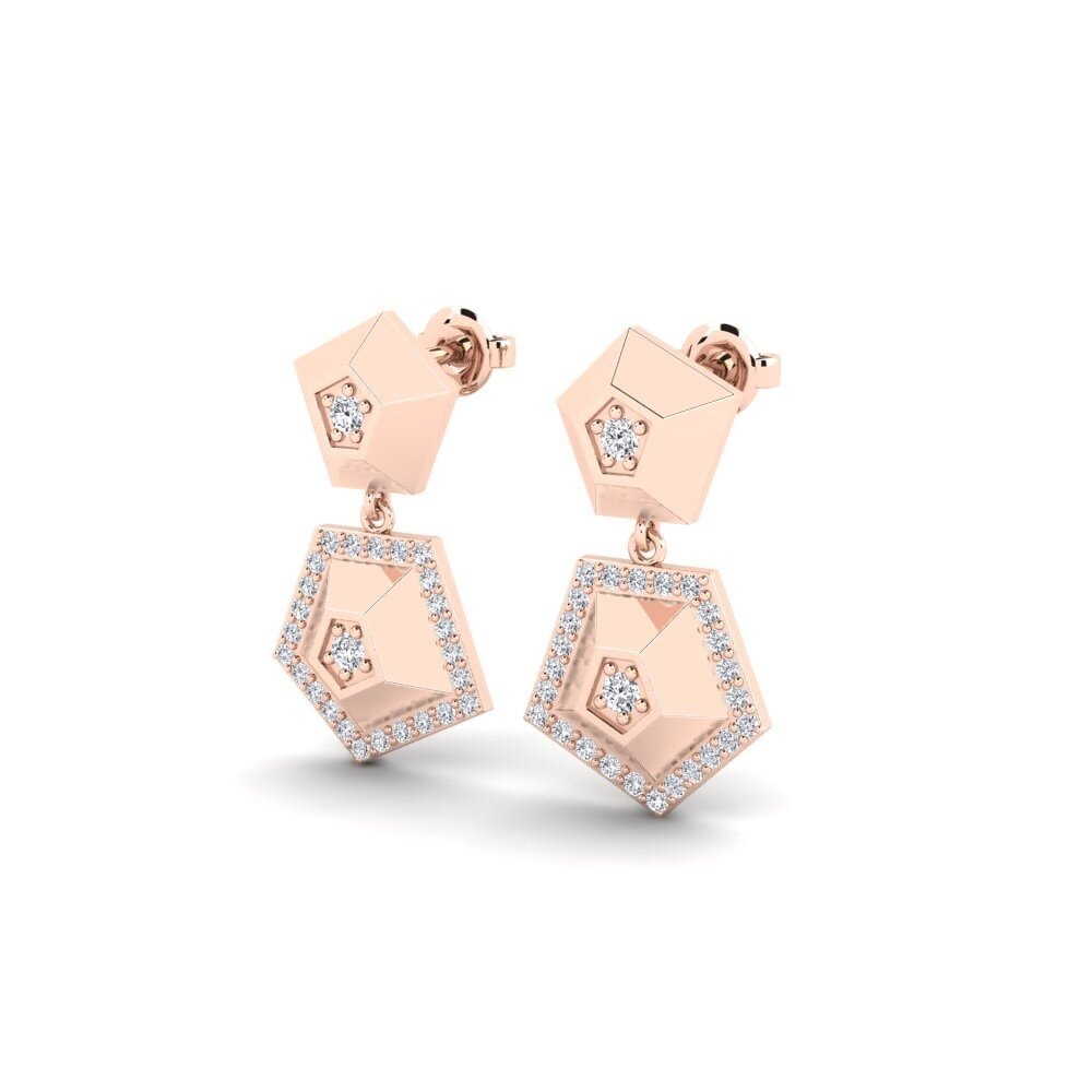 14k Rose Gold Women's Earring Caesium