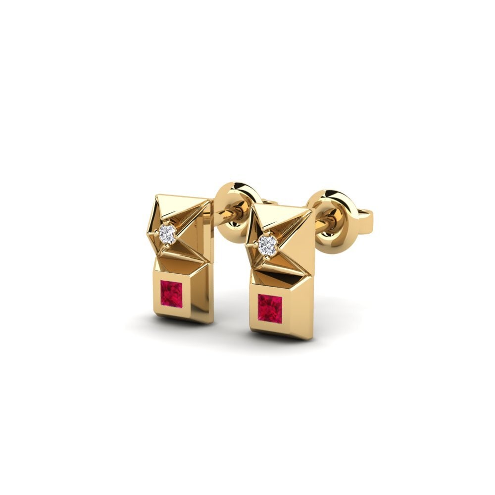 Rubis Boucle d'oreille femme Ntweaso