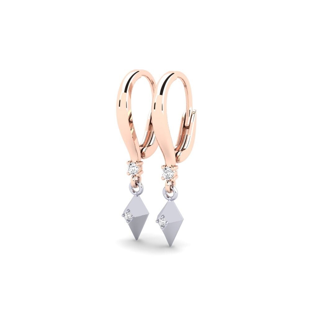 18k Oro Rosa/Blanco Pendiente de mujer Pantai