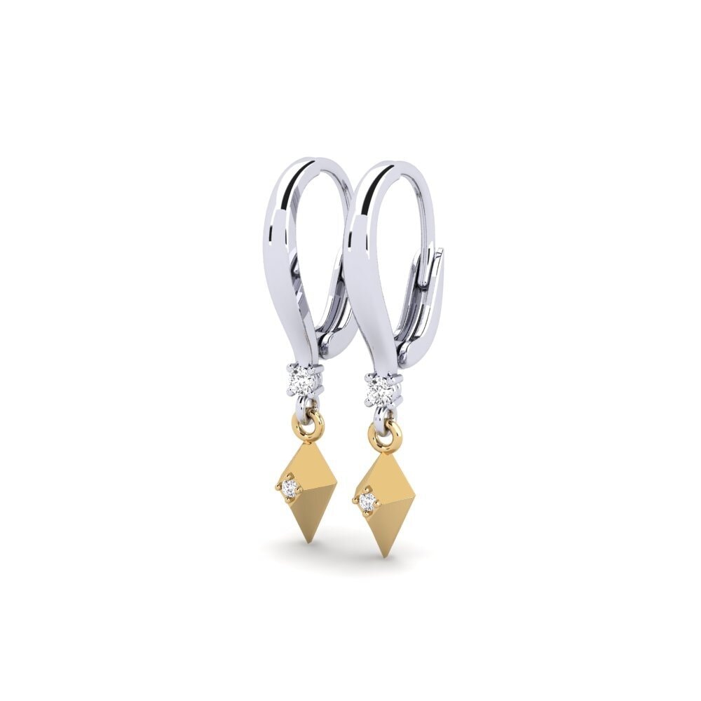 14k Oro Blanco / Amarillo Pendiente de mujer Pantai