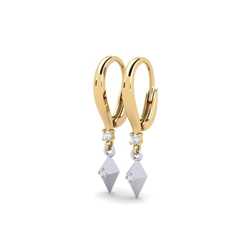 14k Oro Amarillo/Blanco Pendiente de mujer Pantai