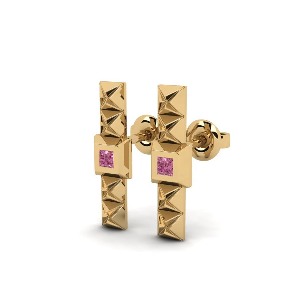 Granate Rhodolite Pendiente de mujer Quadru