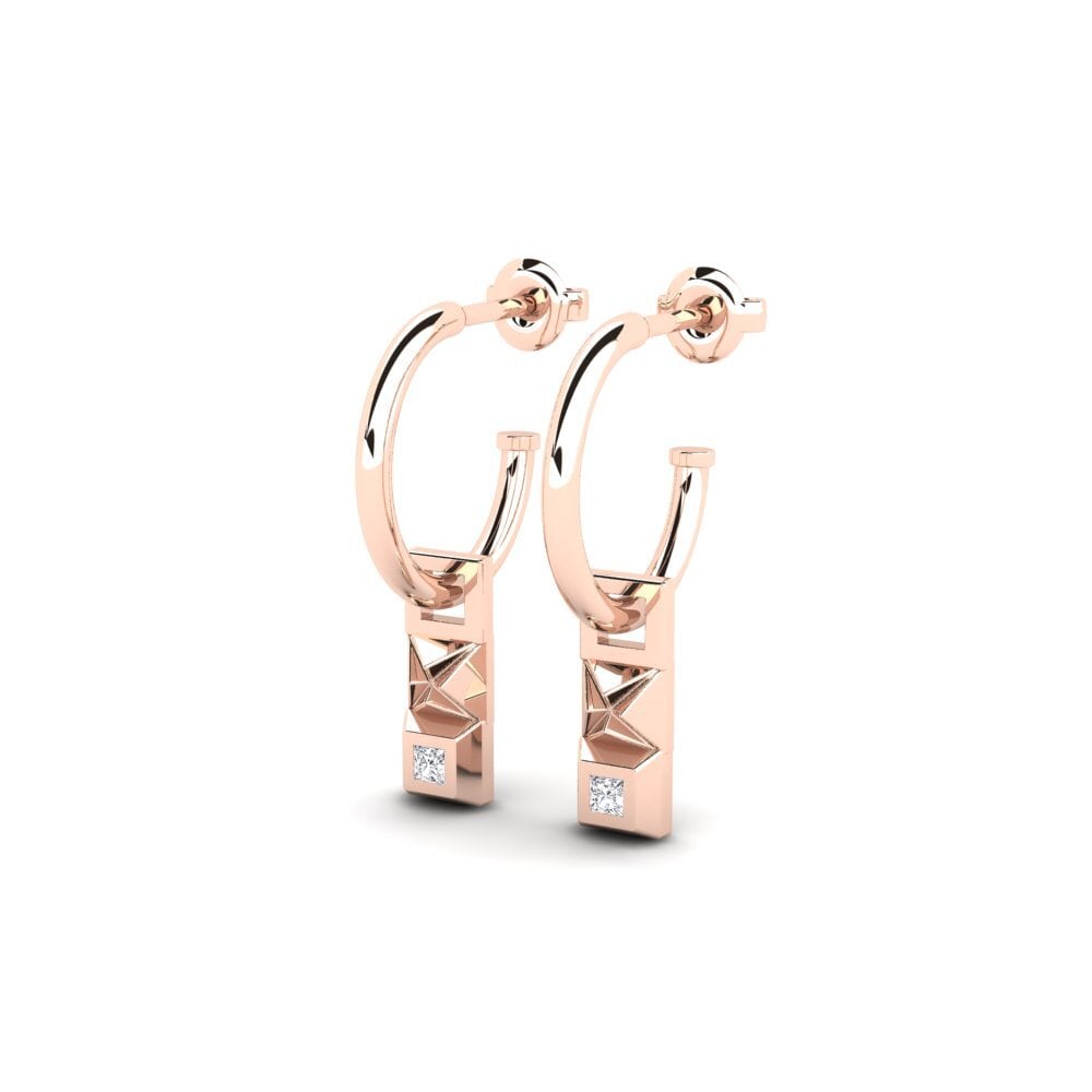 14k Rose Gold Women's Earring Sudut