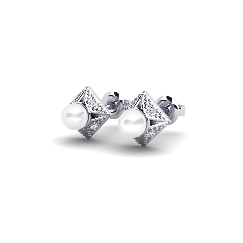 9ct White Gold Moissanite Women's Earring Wajiyada