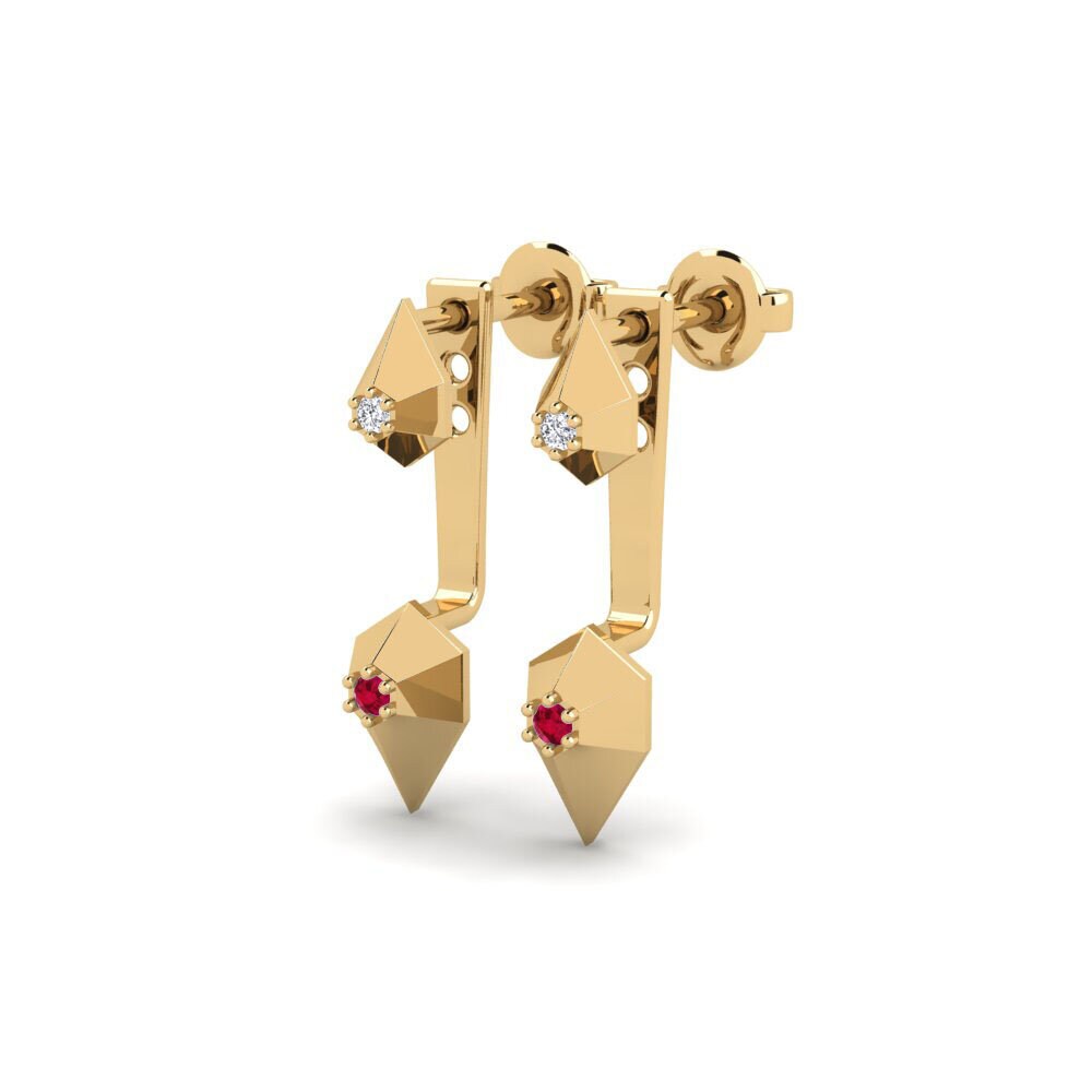 Rubis Boucle d'oreille femme Bakoye