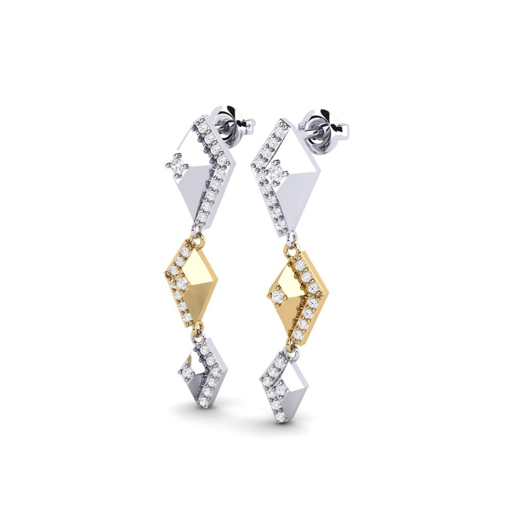 14k Oro Blanco / Amarillo Pendiente de mujer Bluenile