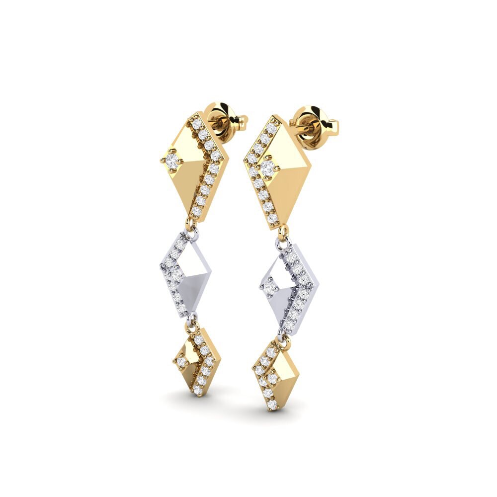 14k Oro Amarillo/Blanco Pendiente de mujer Bluenile