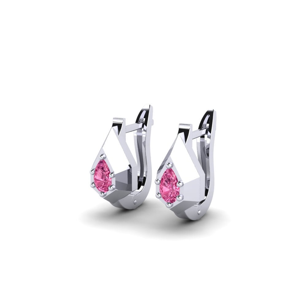 Oro Bianco 375 Tormalina Rosa Orecchino da donna Derivier