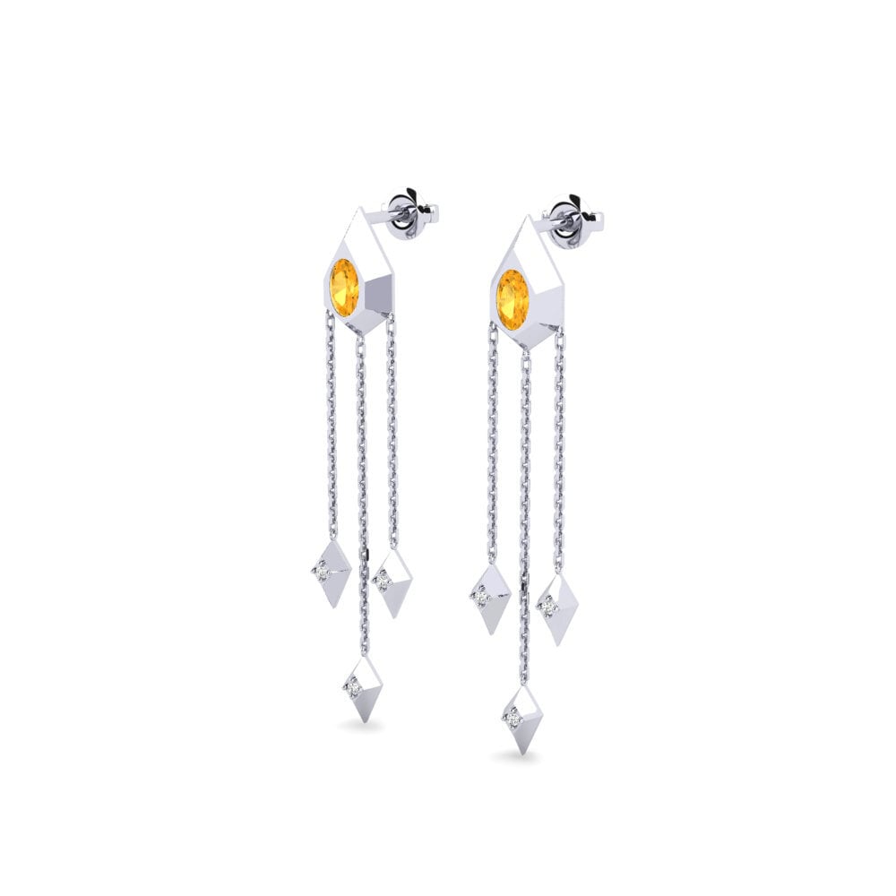 Oro Bianco 375 Citrino Orecchino da donna Dinder