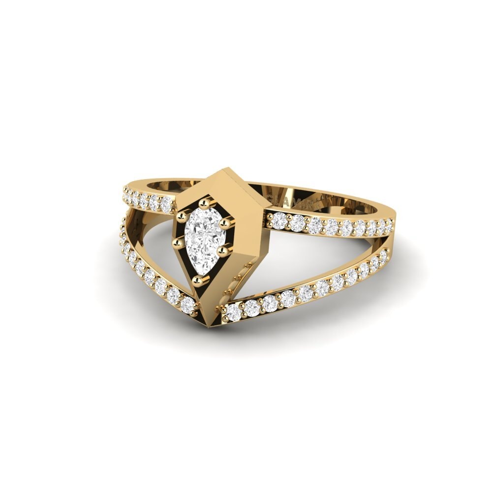 White sapphire Engagement Ring Floden