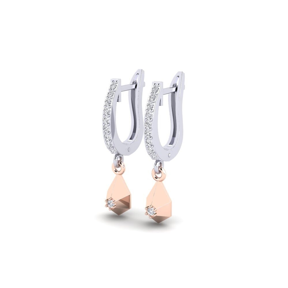 14k White & Rose Gold Women's Earring Jooksu