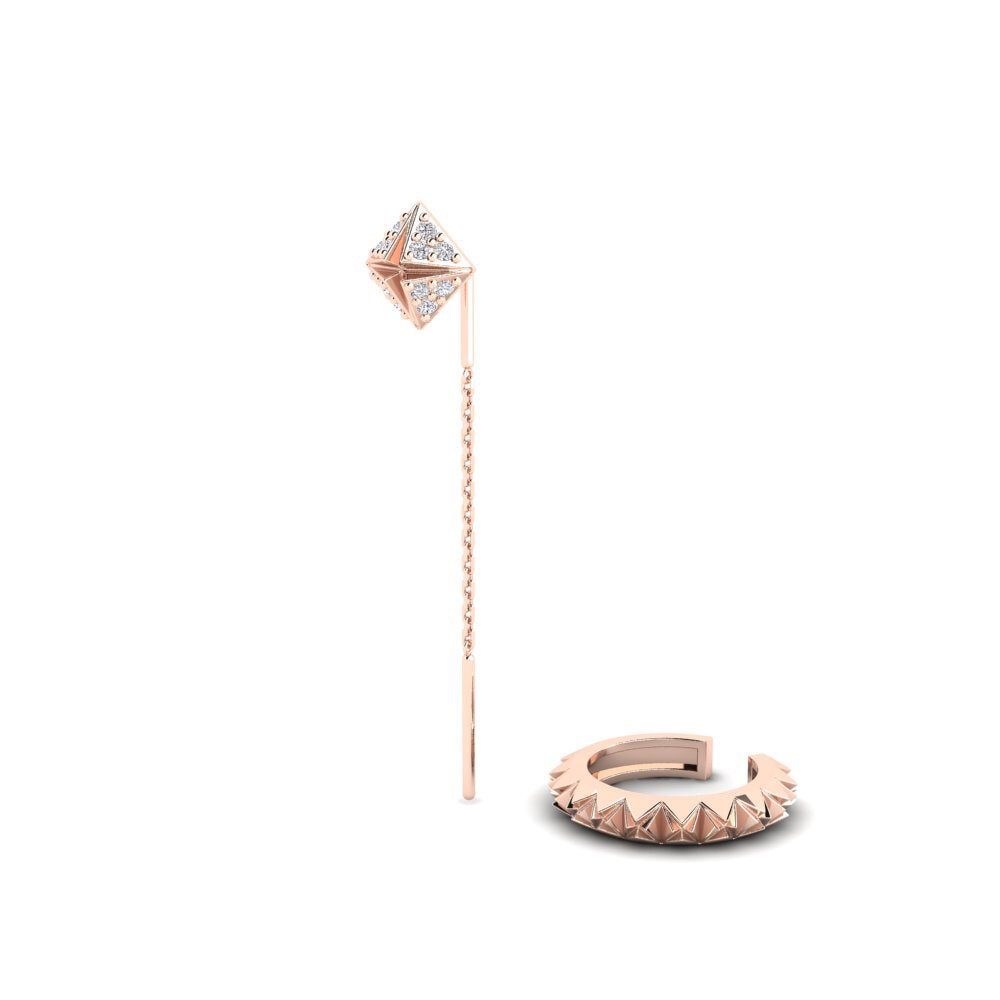 14k Rose Gold Women's Earring Kampas - SET