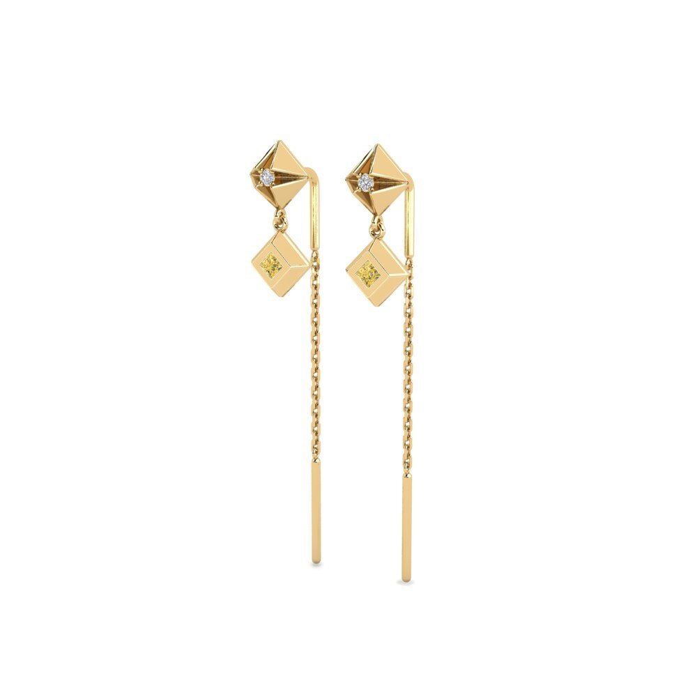 Yellow Diamond Women's Earring Kusurwoyi