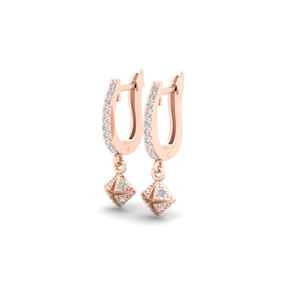 14k Rose Gold Women's Earring Kvadratas