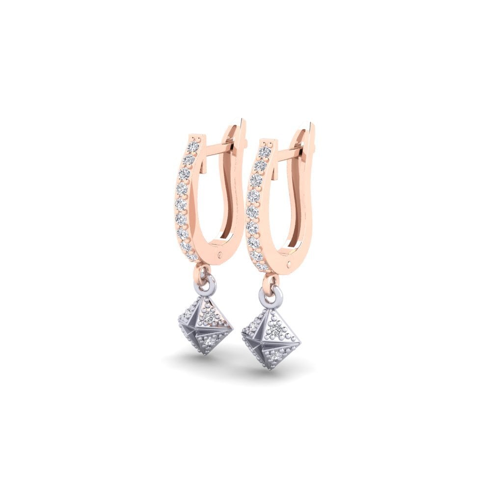 Vermelho & Branco-14K Brincos Feminino Kvadratas