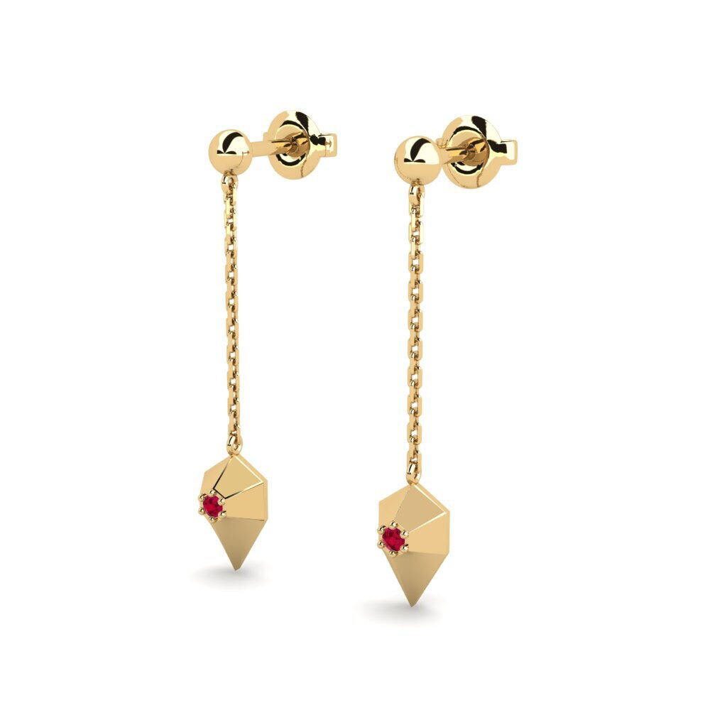 Rubis Boucle d'oreille femme Luapula