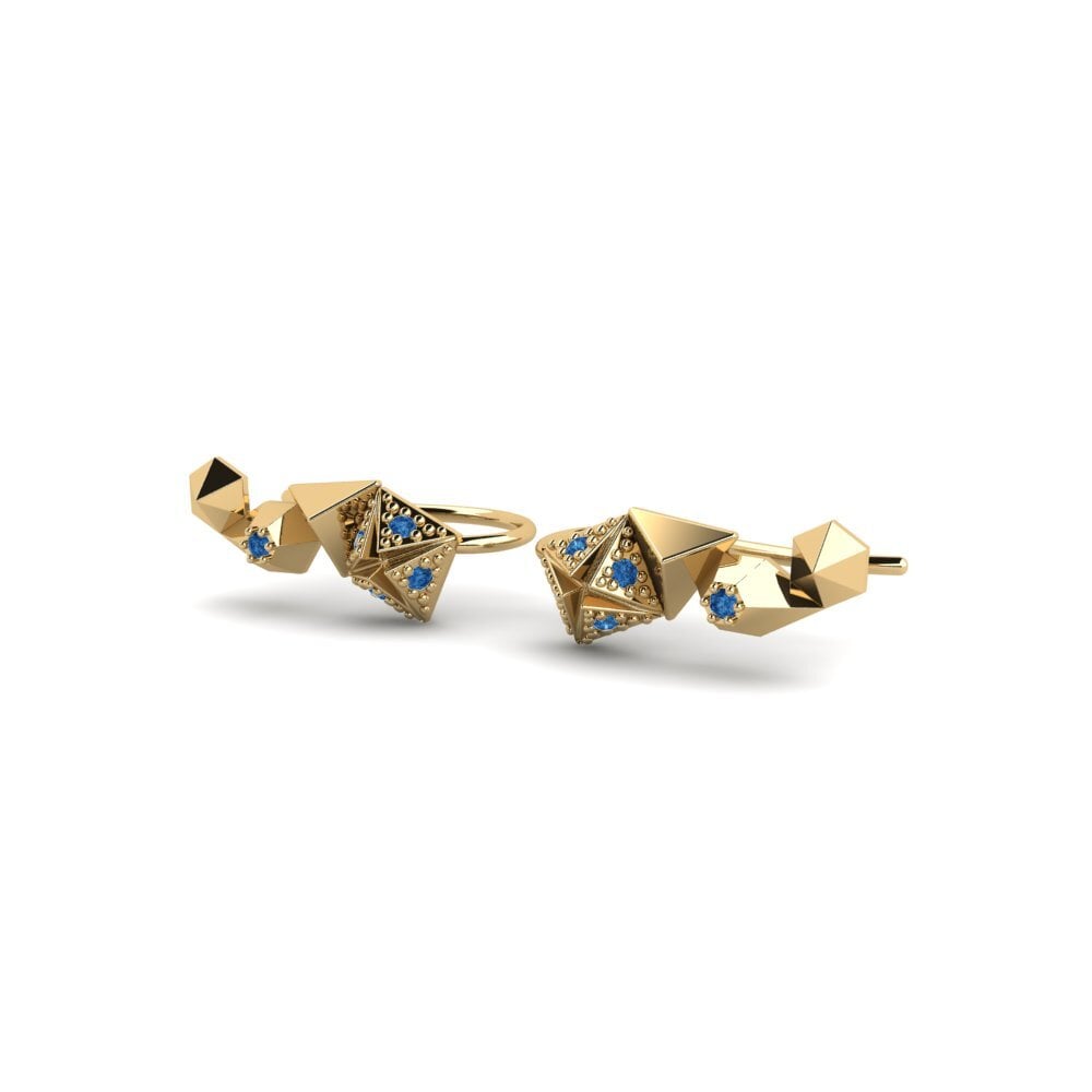 Zircônia azul escuro Brincos Feminino Bulstrade