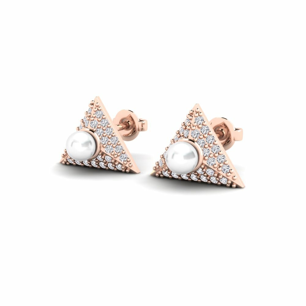 18ct Rose Gold Round Lab Grown Diamond Women's Earring Moravian