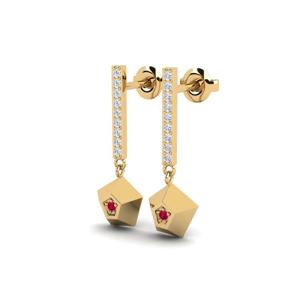 Rubis Boucle d'oreille femme Satellite