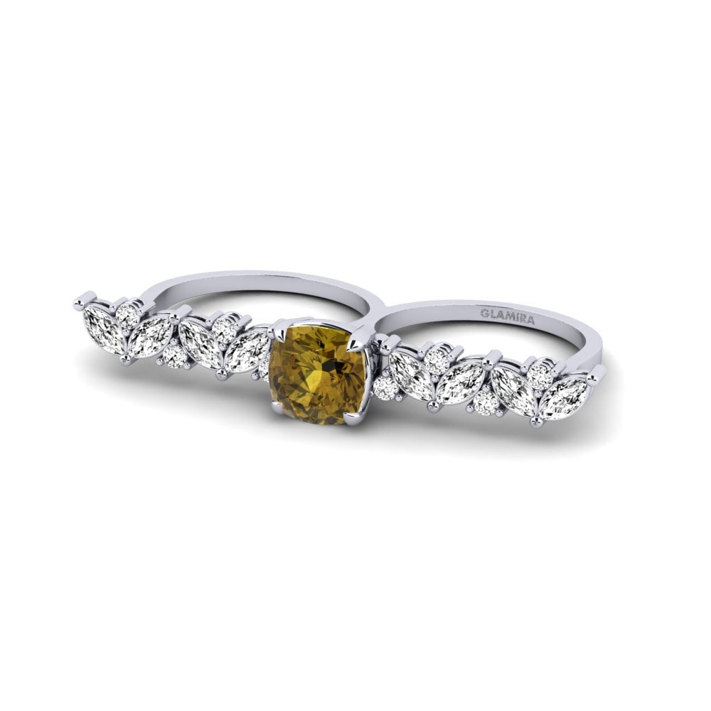950 Platinum Brown Zircon Ring Aletsch