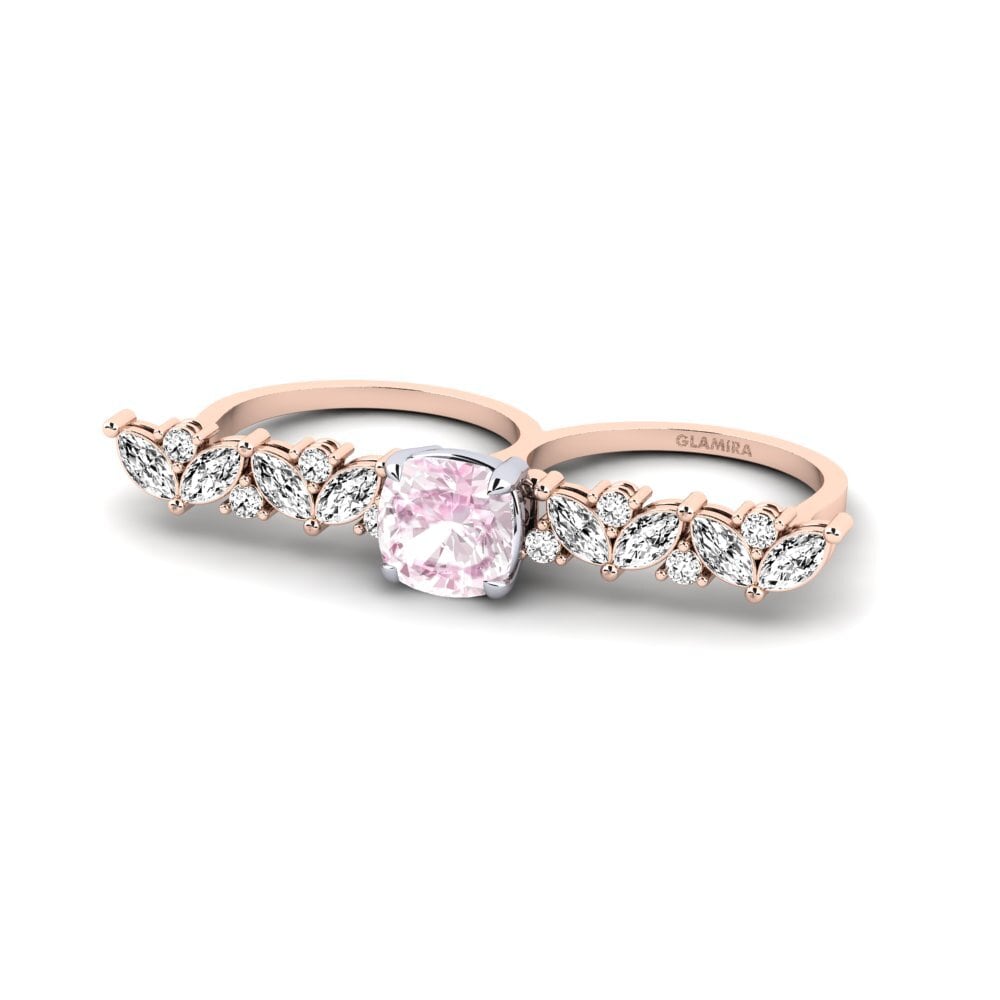 14ct Rose & White Gold Kunzite Ring Aletsch