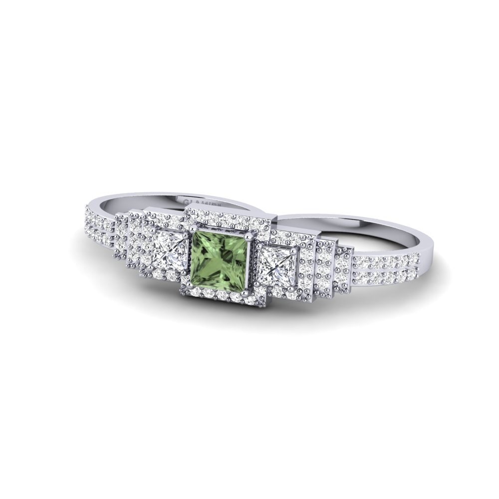 Zafiro Verde Anillo Aliran