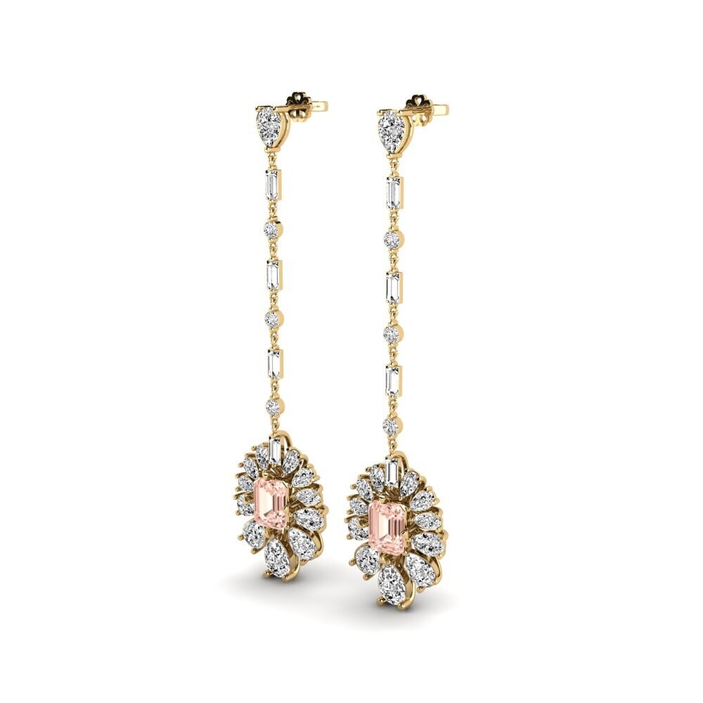 14k Oro Amarillo Morganita Pendiente de mujer Amataba