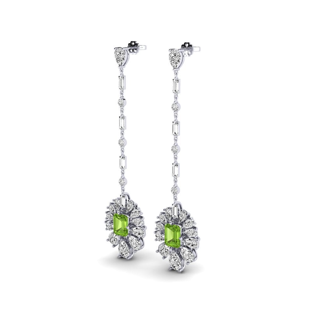Oro Bianco 375 Peridoto Orecchino da donna Amataba