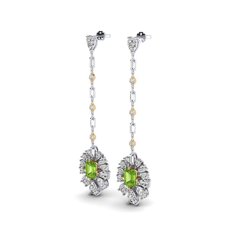 9ct White & Yellow Gold Peridot Women's Earring Amataba