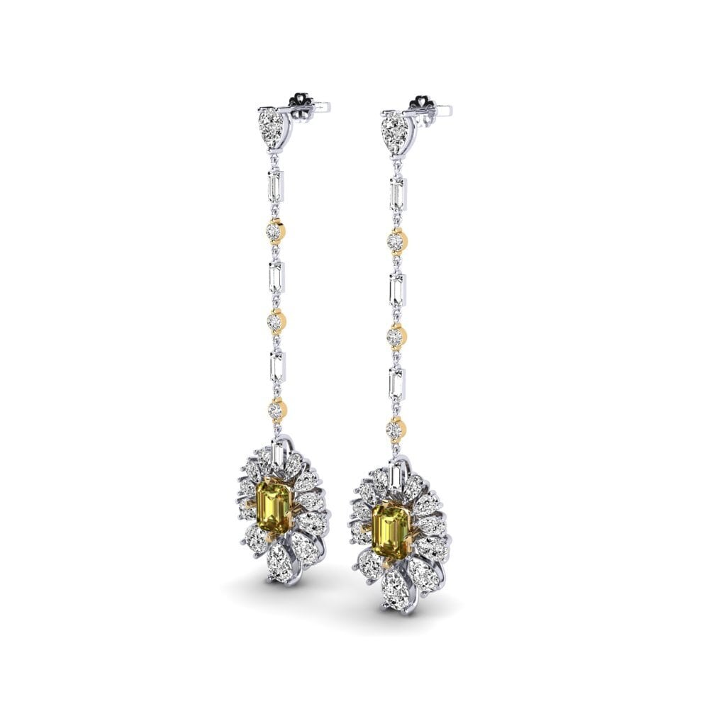 14ct White / Yellow Gold Sultan Stone Women's Earring Amataba
