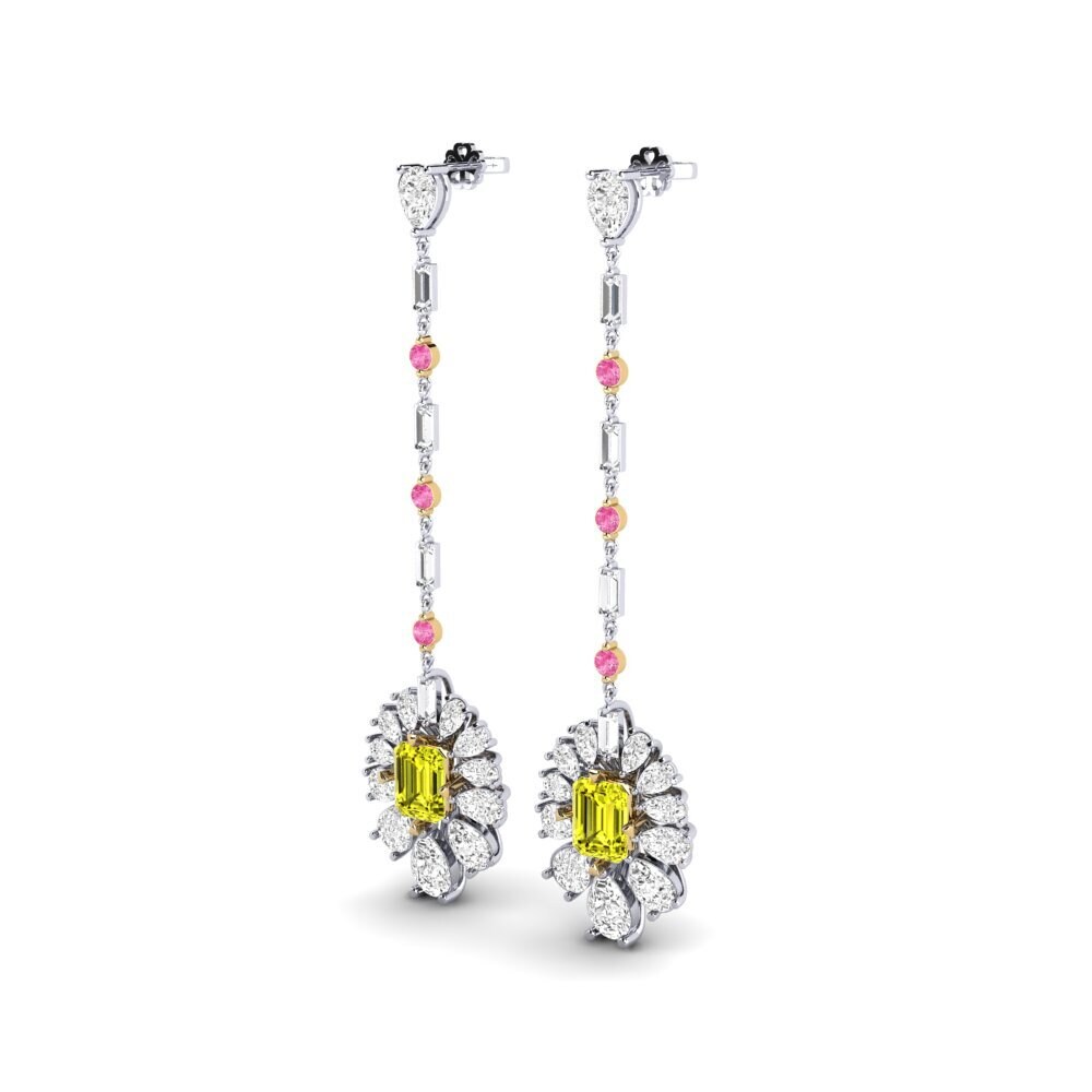 14ct White / Yellow Gold Yellow Diamond Women's Earring Amataba