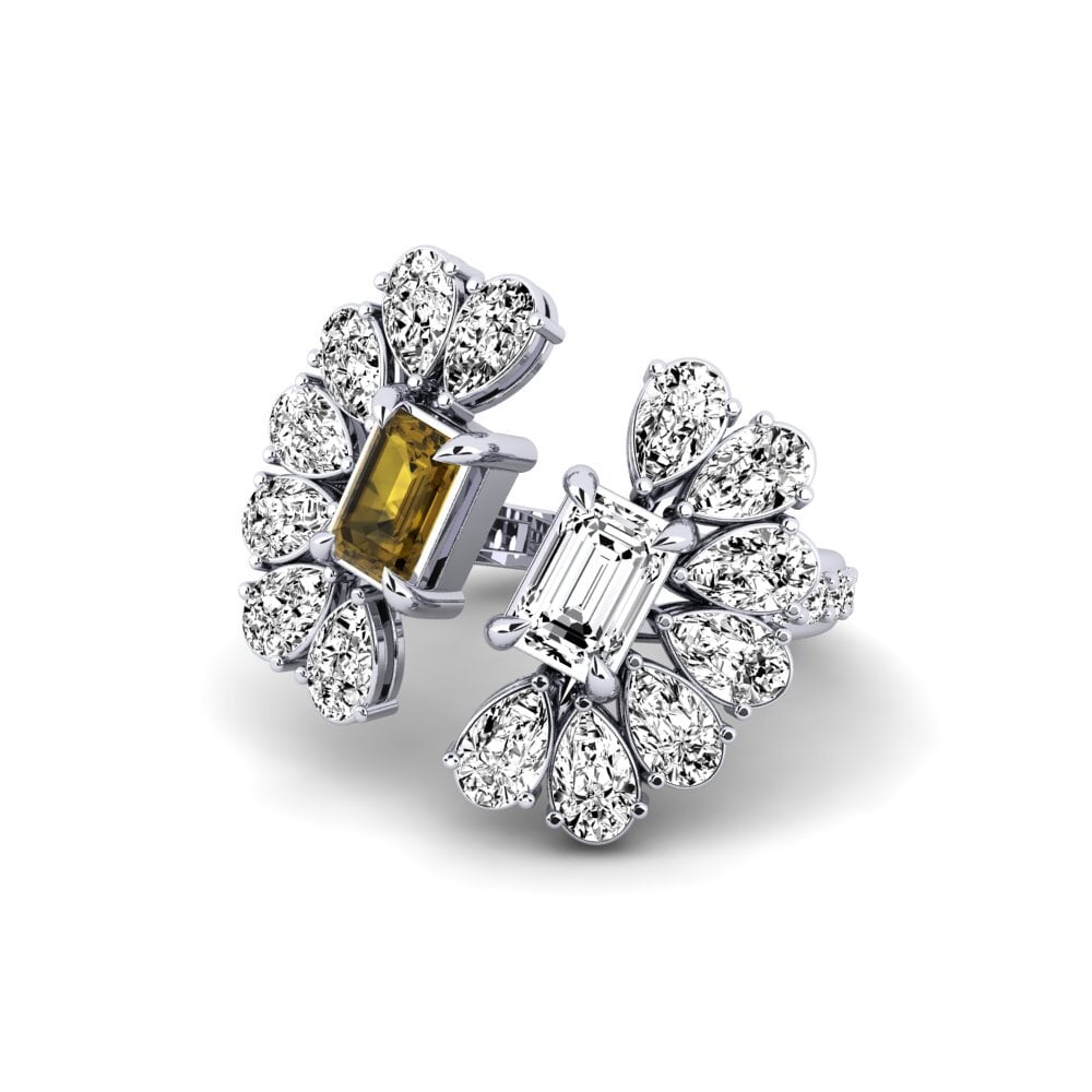 950 Platinum Brown Zircon Ring Ambaliya