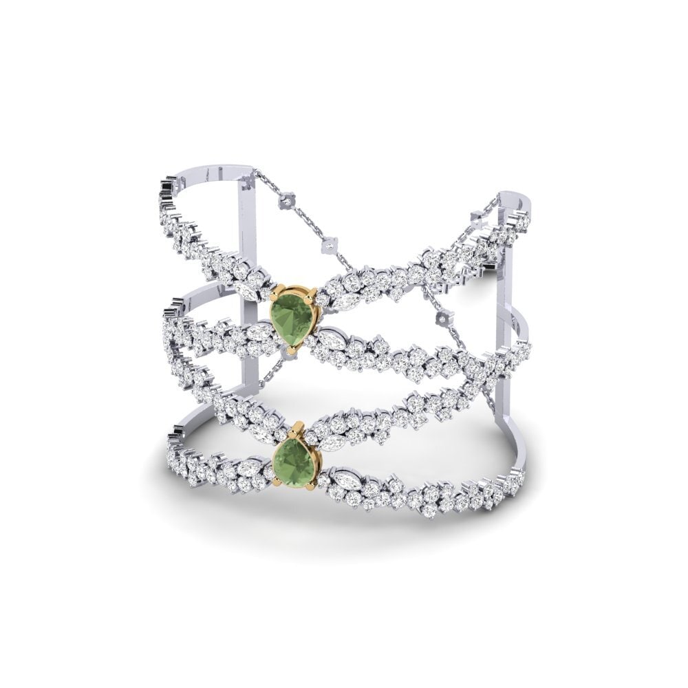 Zafiro Verde Brazalete de mujer Brillando