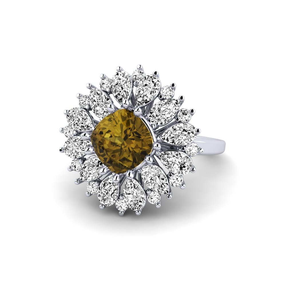 950 Platinum Brown Zircon Ring Calaustral