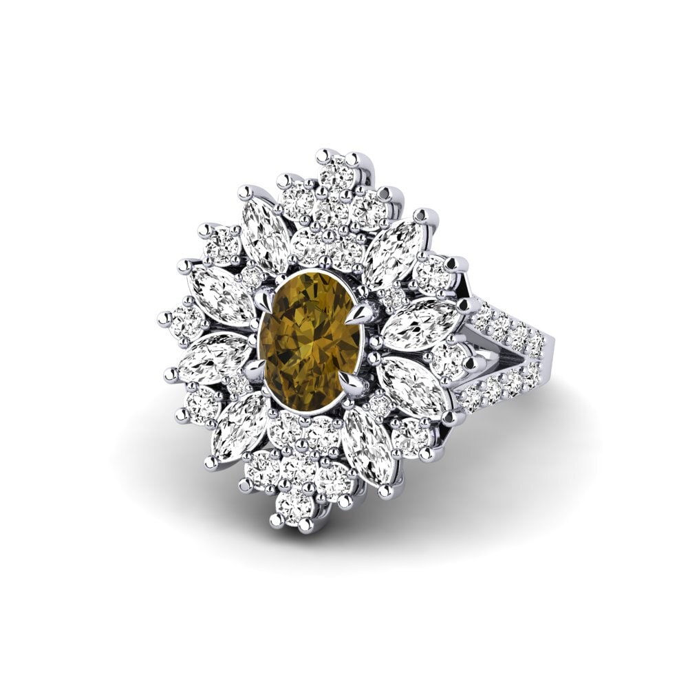 950 Platinum Brown Zircon Ring Chispear