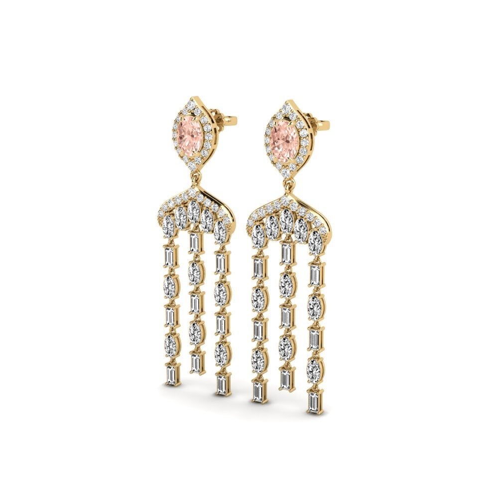 14k Oro Amarillo Morganita Pendiente de mujer Efflux