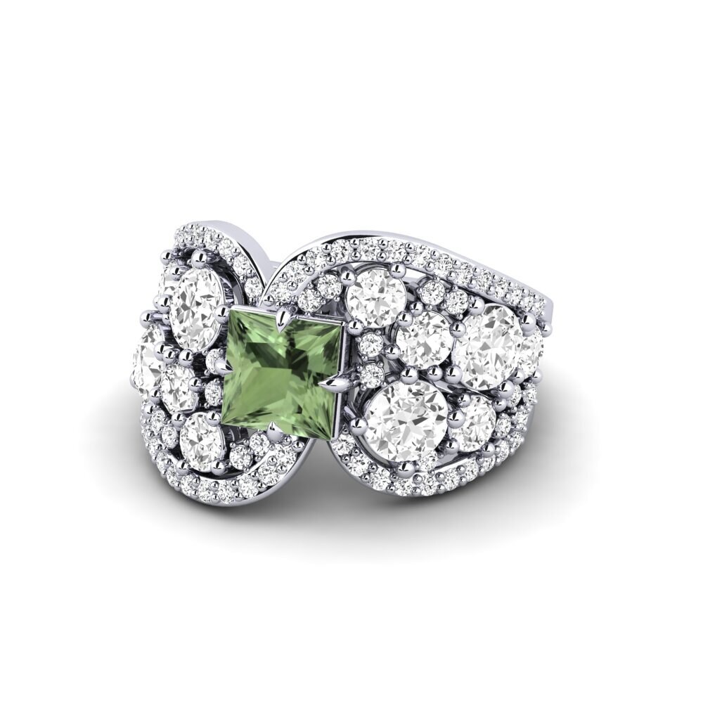 Zafiro Verde Anillo Fluir