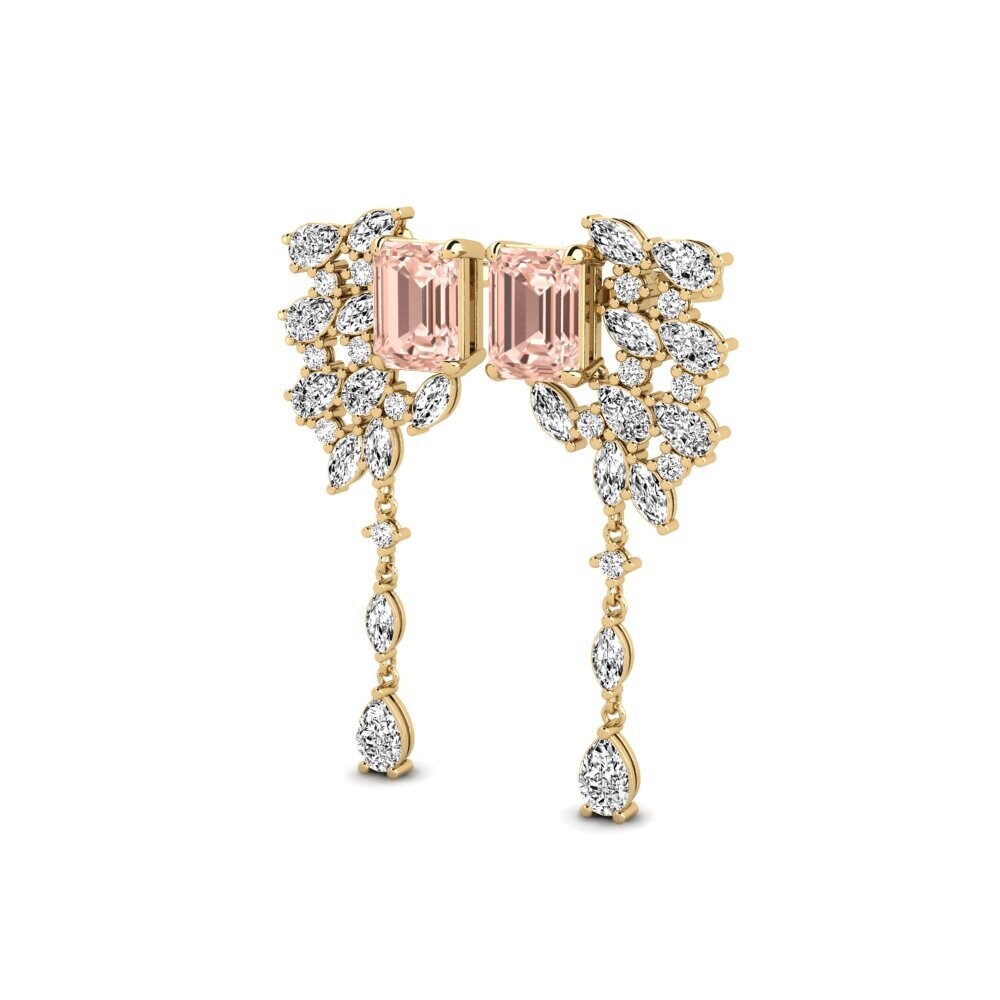14k Oro Amarillo Morganita Pendiente de mujer Fluxo