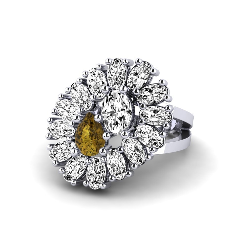 950 Platinum Brown Zircon Ring Gerel