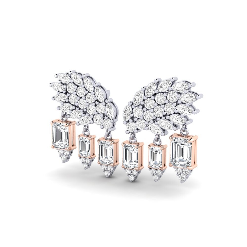 9k Oro Blanco & Rosa Circón Blanco Pendiente de mujer Gnist