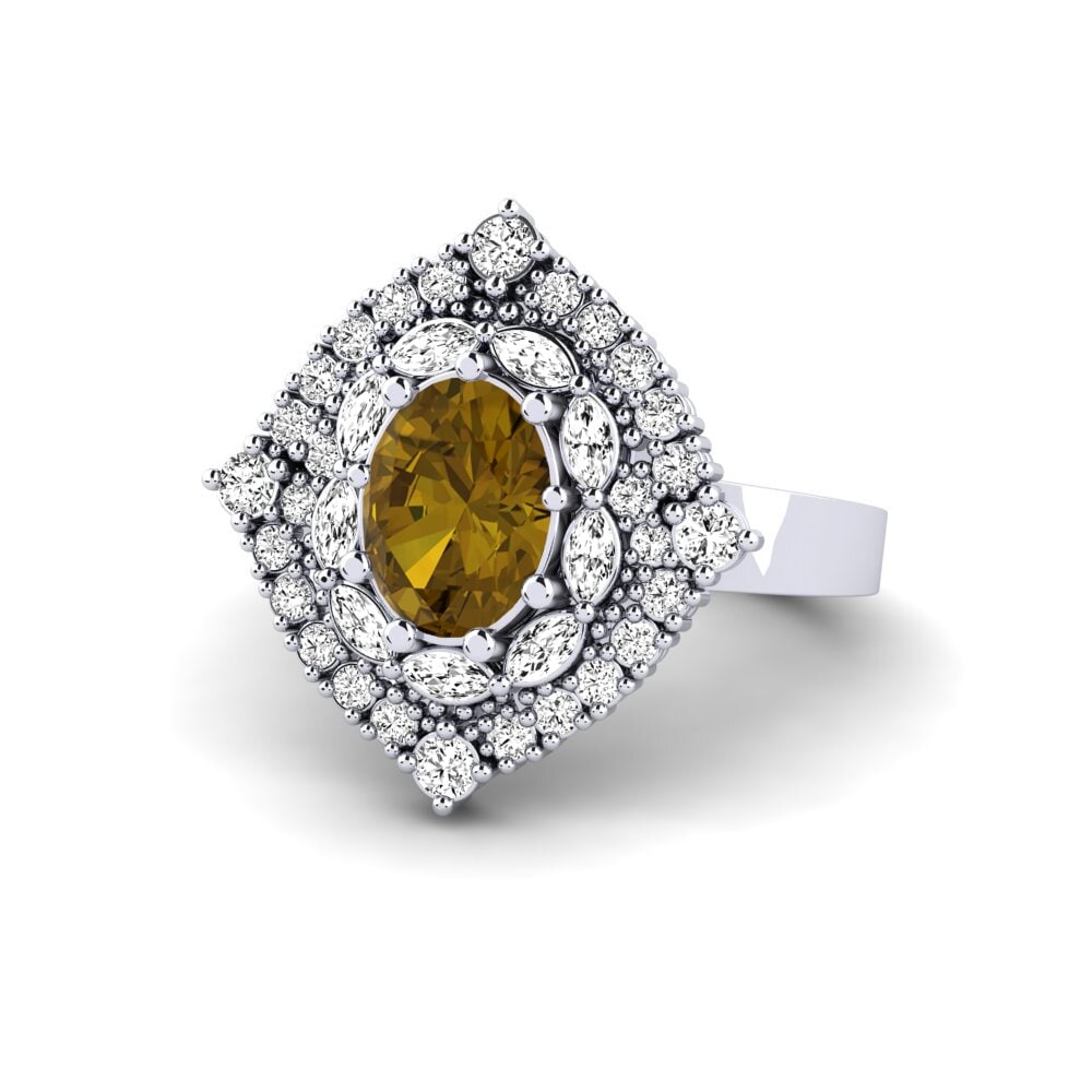950 Platinum Brown Zircon Ring Kanchi