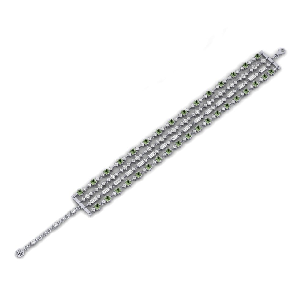 Zafiro Verde Pulsera de Mujer Kuyenda