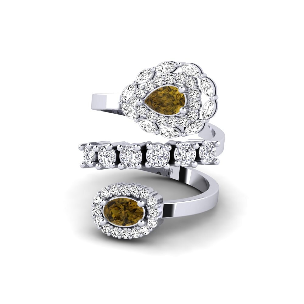 950 Platinum Brown Zircon Ring Leseli