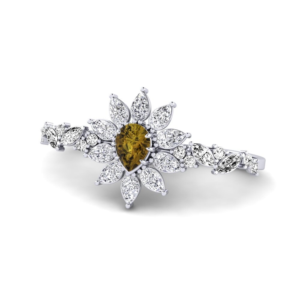 950 Platinum Brown Zircon Ring Likht