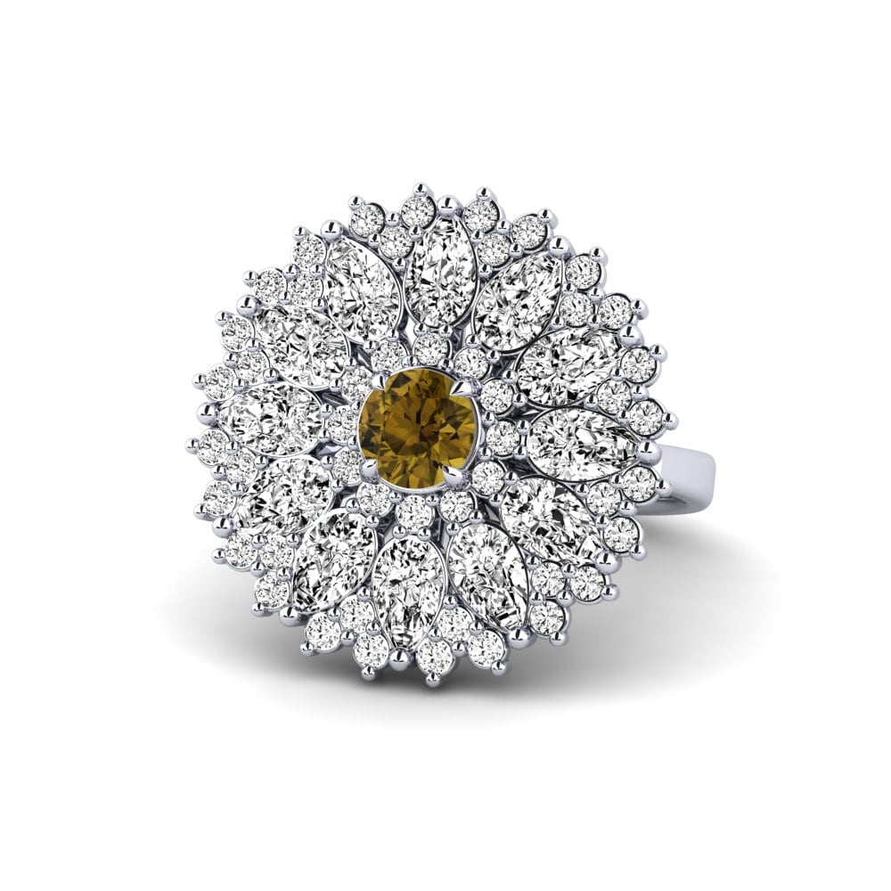 950 Platinum Brown Zircon Ring Luys