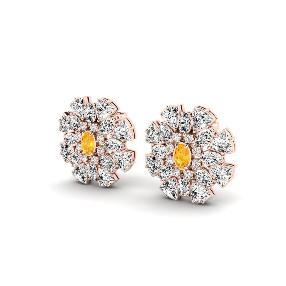18k Oro Rosa Citrino Pendiente de mujer Malcesine