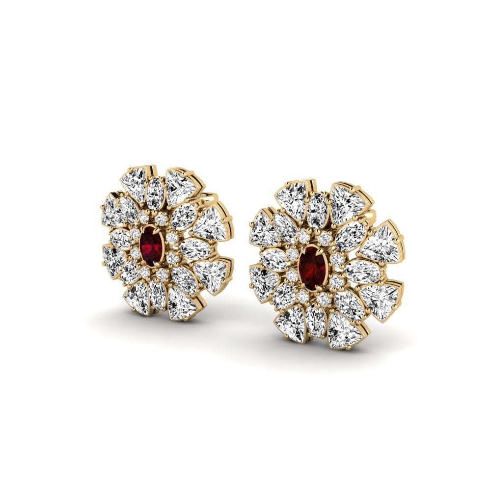 14k Oro Amarillo Granate Pendiente de mujer Malcesine